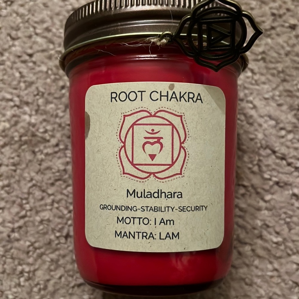 New- never used Root Chakra candle